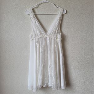 Oscar de la Renta Pink Label White Slip Dress Size Medium